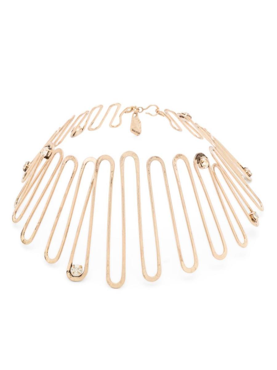 Spring crystal-embellished choker