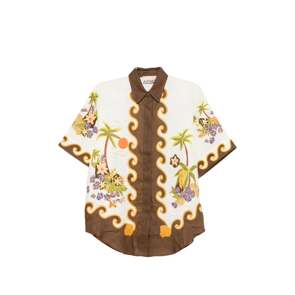 Alemais Island Cove Graphic-print Short-sleeve Shirt