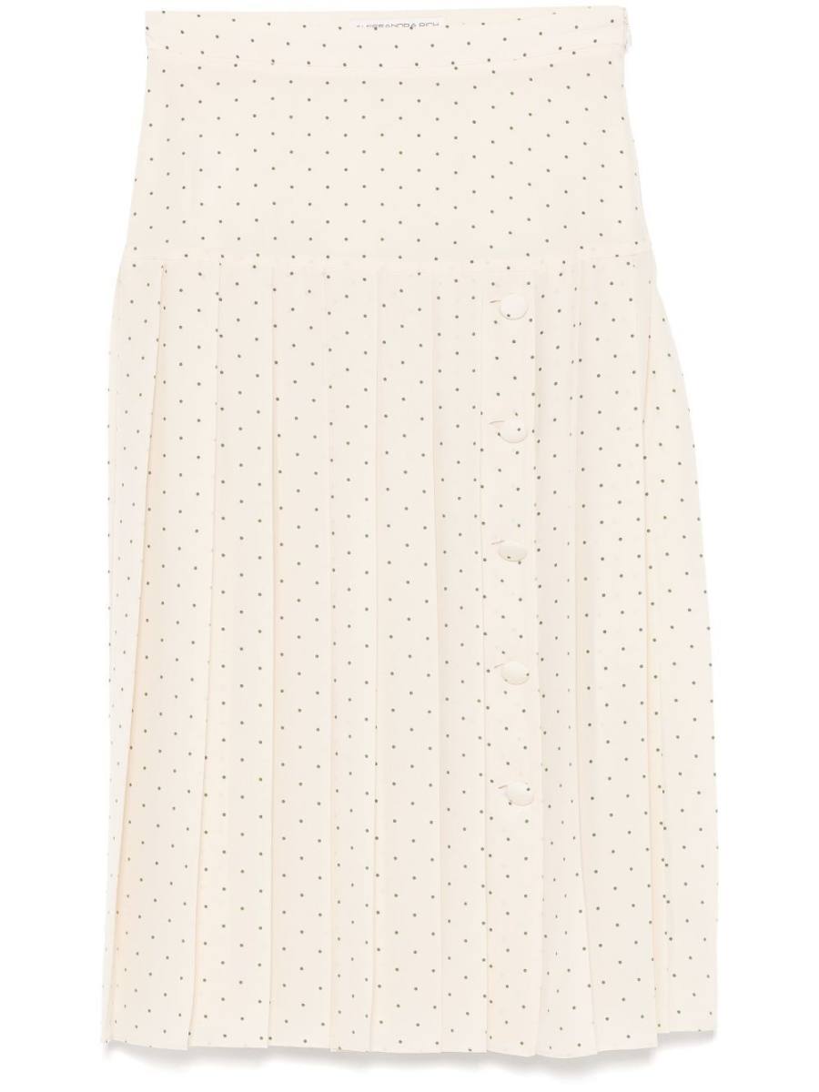 polka-dot silk skirt