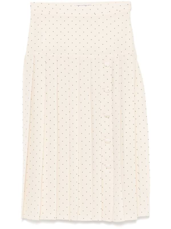 polka-dot silk skirt