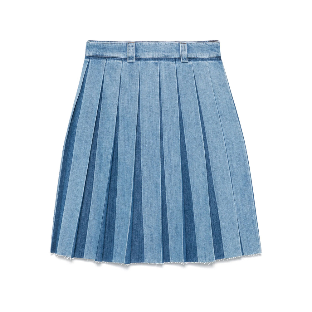 Miu Miu Pleated Denim Skirt