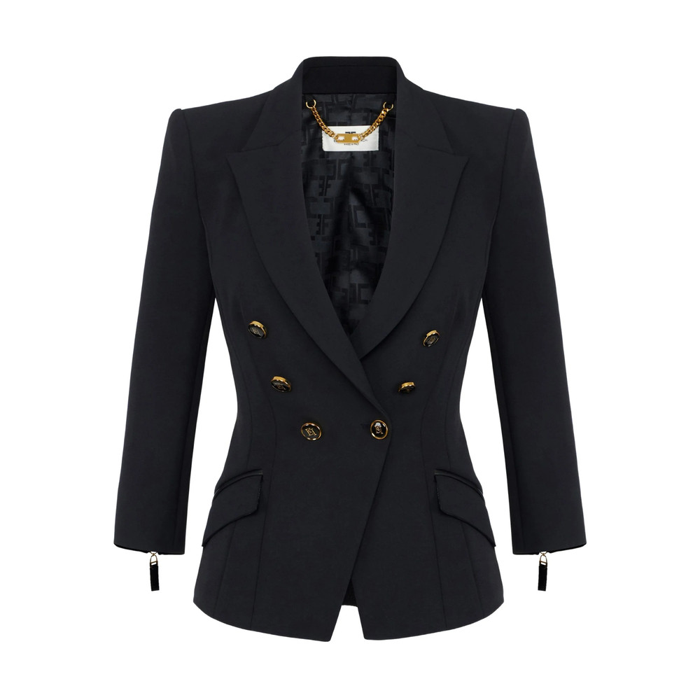 Elisabetta Franchi Double-breasted Gold-button Jacket