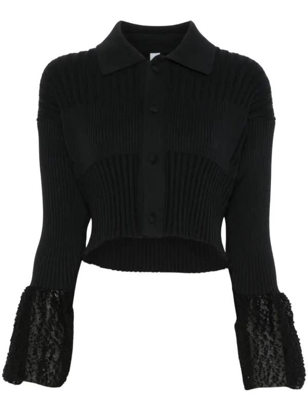 Fluted Ornament cropped cardigan