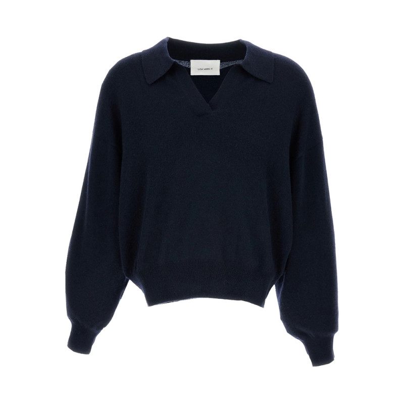 Lisa Yang Ribbed Polo Wool Sweater