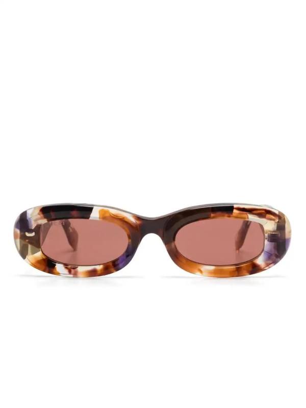 oval-frame sunglasses