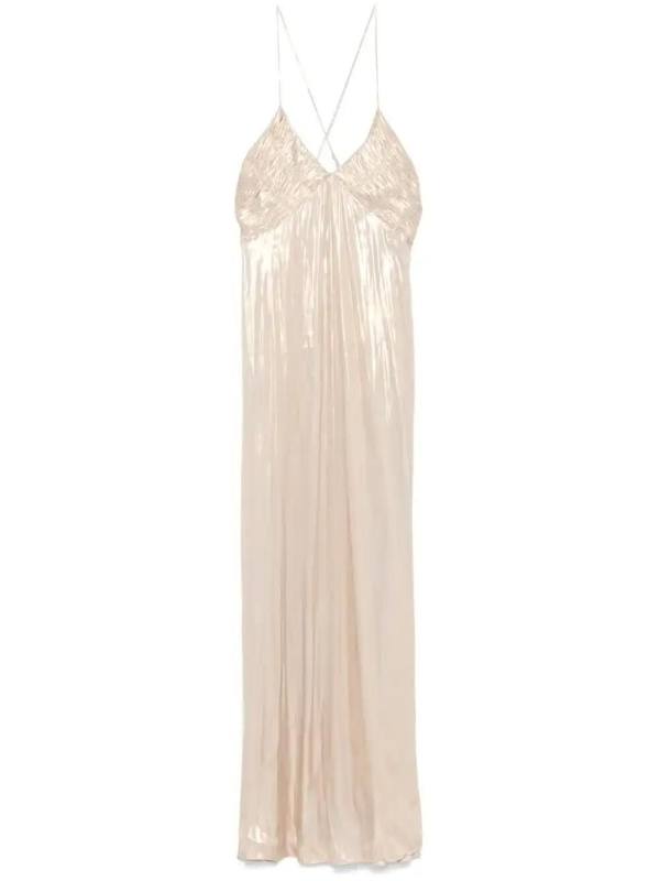 metallic midi dress