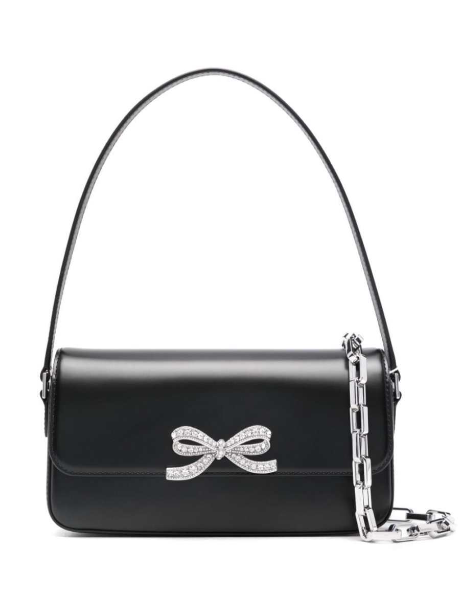 bow-detail leather tote bag
