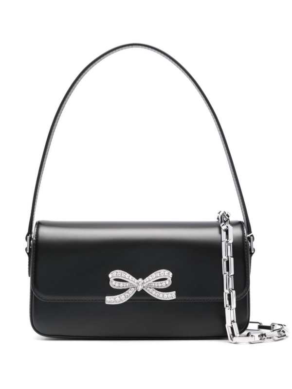 bow-detail leather tote bag