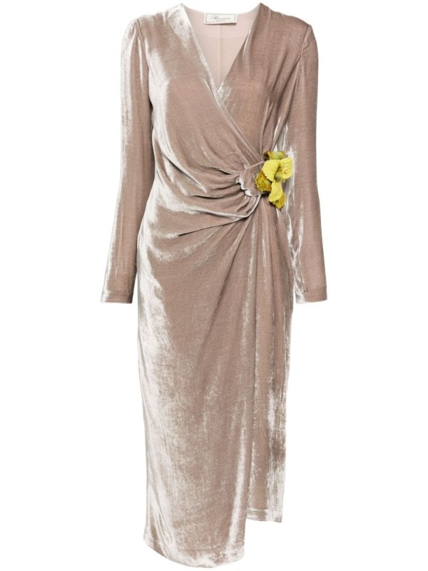 velvet midi dress