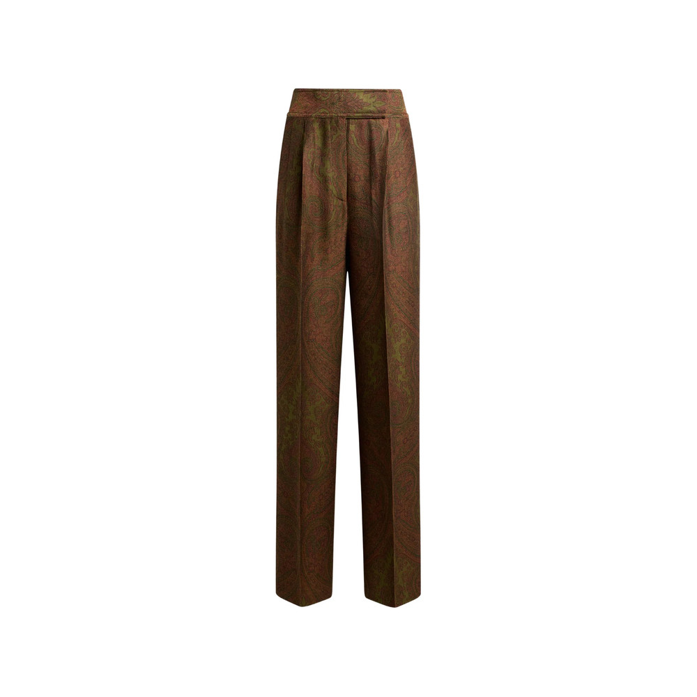 Etro Wool-blend Jacquard Trousers With Paisley Motif
