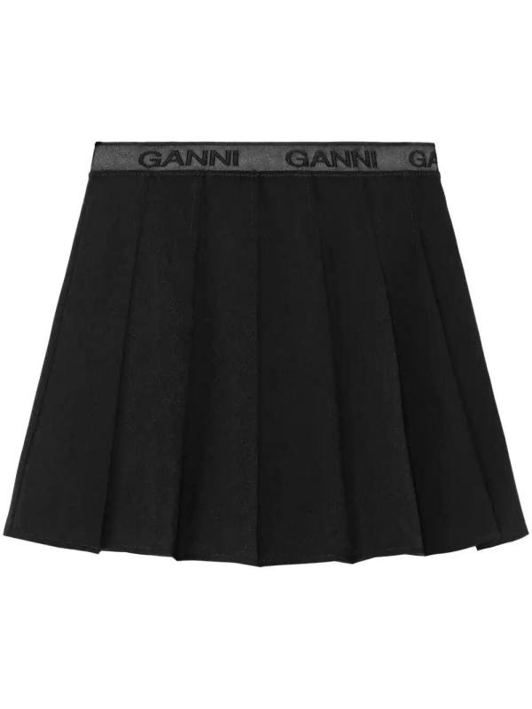 light twill pleated mini skirt
