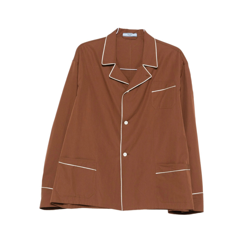 Prada Piped-trim Cotton Shirt