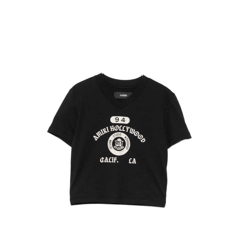 Amiri Logo-print V-neck T-shirt