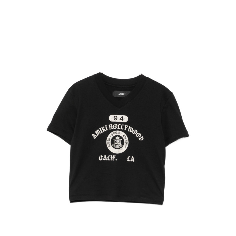 Amiri Logo-print V-neck T-shirt