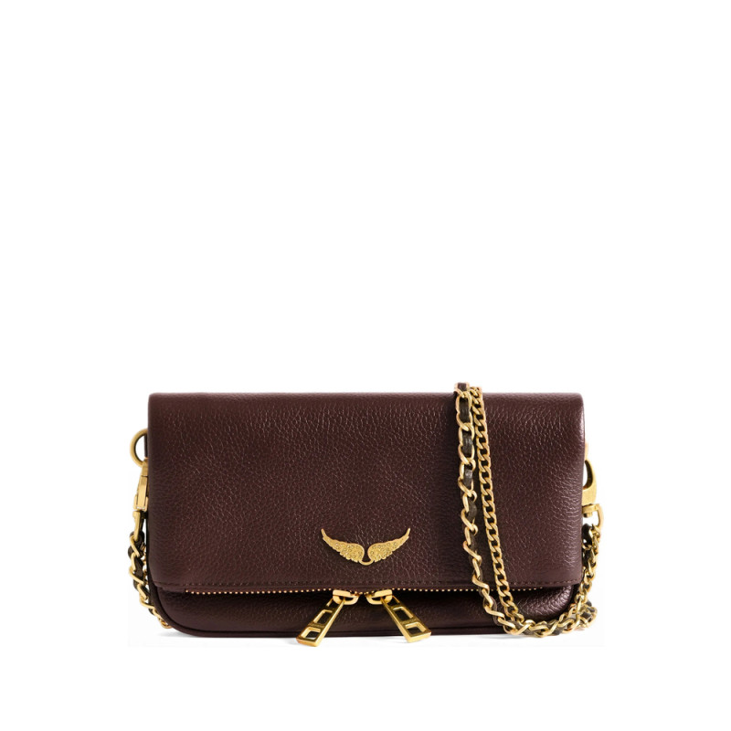 Zadig & Voltaire Mini Rock Grained Leather Clutch Bag