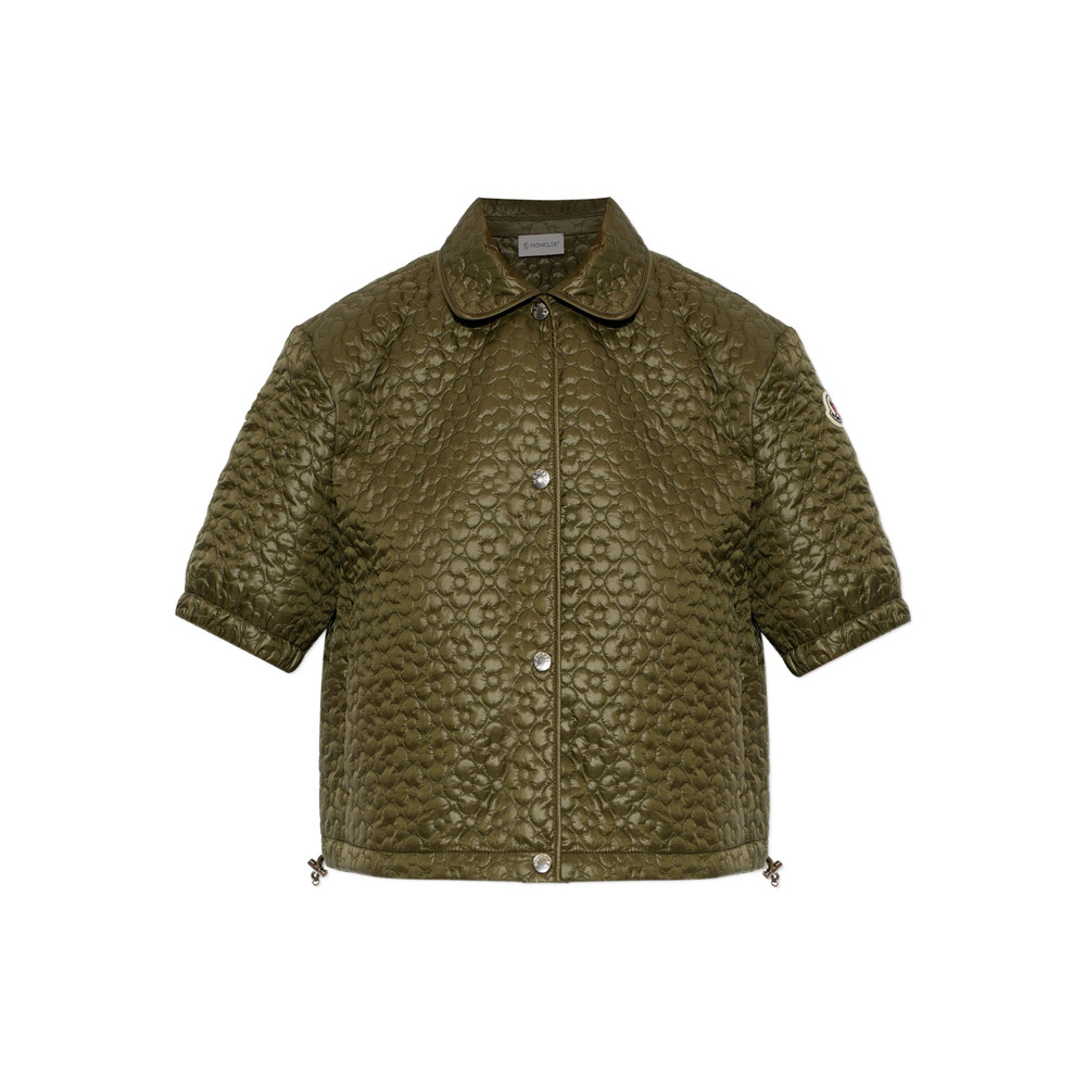 Moncler Flower Quilted Short-sleeve Top