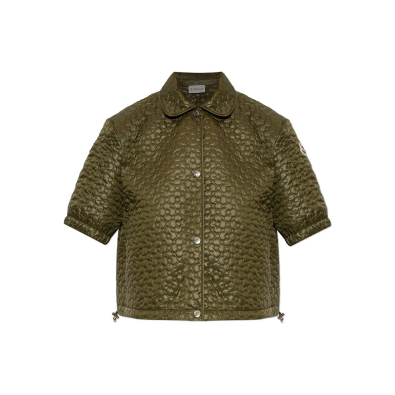 Moncler Flower Quilted Short-sleeve Top