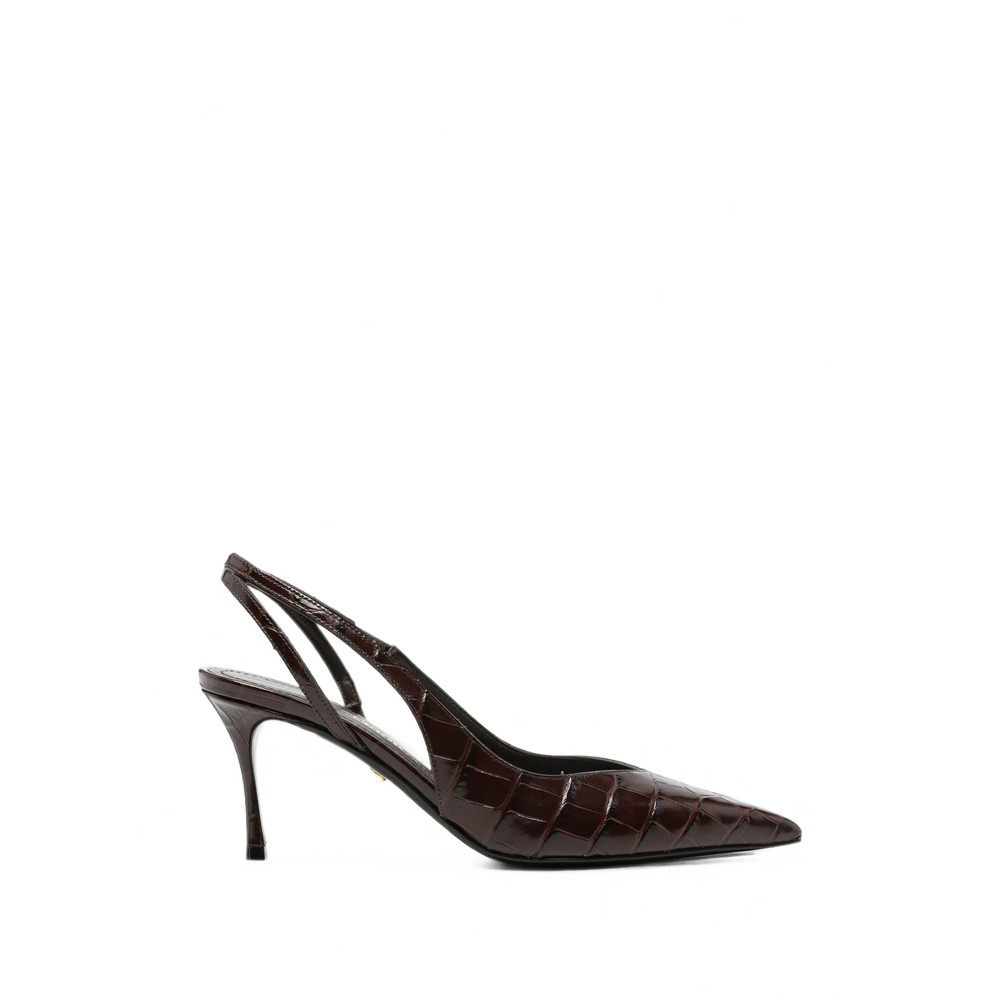 Ferragamo Croc-effect Slingback Pumps