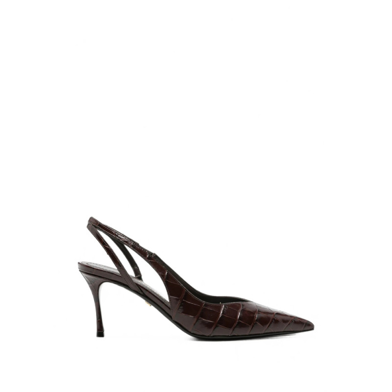 Ferragamo Croc-effect Slingback Pumps