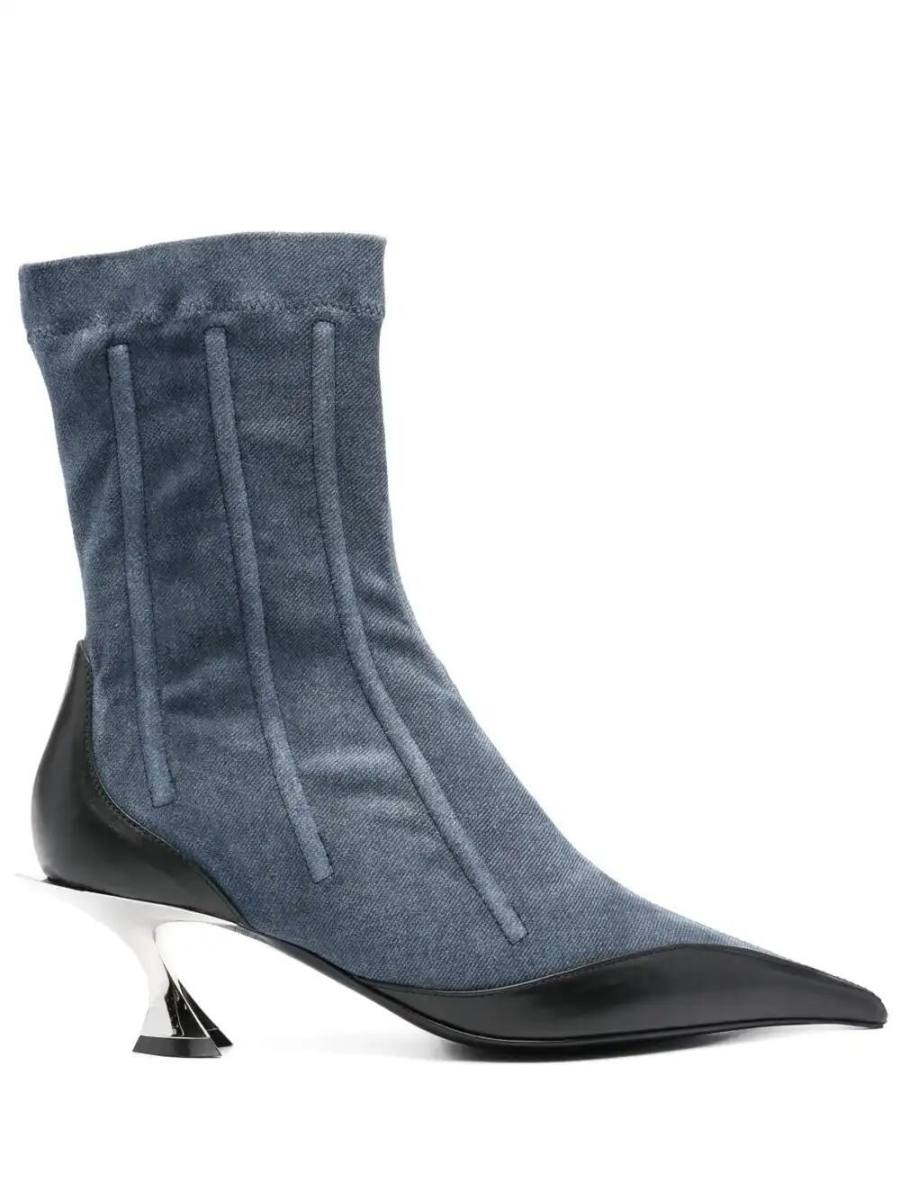 55mm boned denim boots