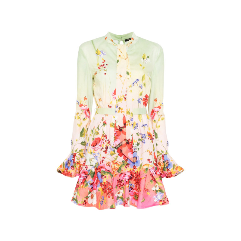 Roberto Cavalli Floral Ruffled Mini Dress