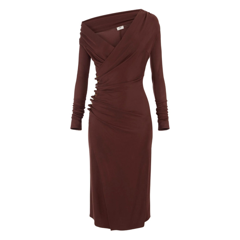 Elisabetta Franchi Draped Midi Dress