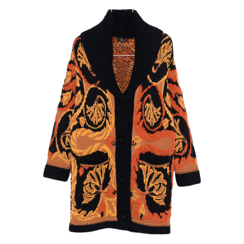 Etro Floral-pattern Shawl-collar Cardigan