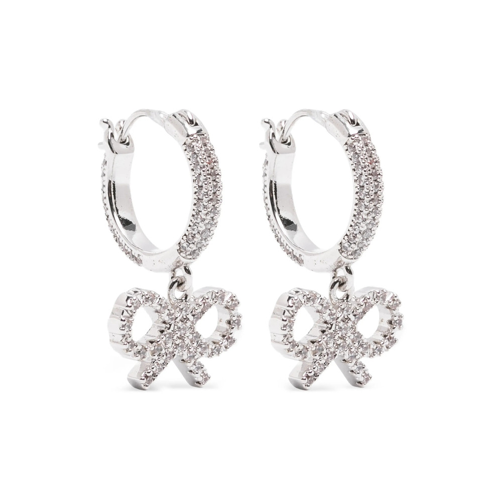 Self-portrait Crystal Bow Hoop Earrings