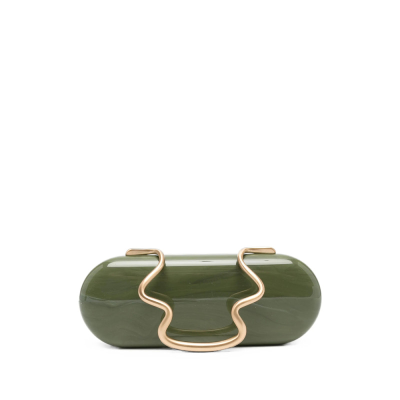 Cult Gaia Ilaria Marble-effect Sculptural Clutch Bag