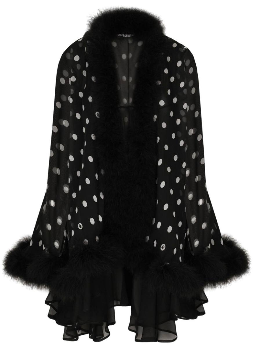 polka-dot silk cape