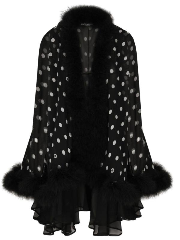 polka-dot silk cape