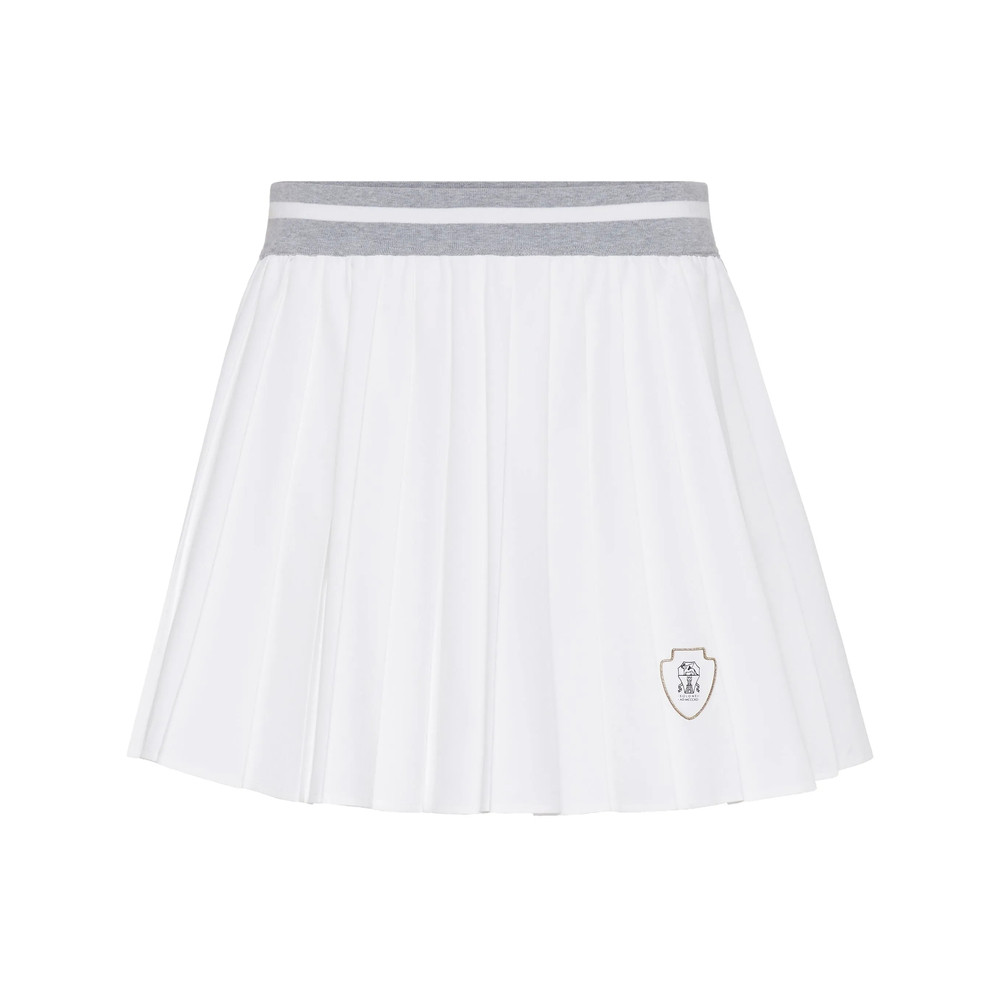 Brunello Cucinelli Logo-patch Pleated Skirt
