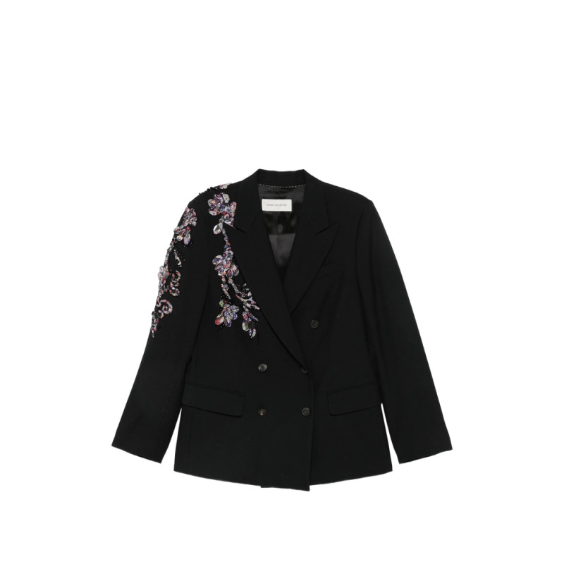 Dries Van Noten Floral-embellished Double-breasted Jacket