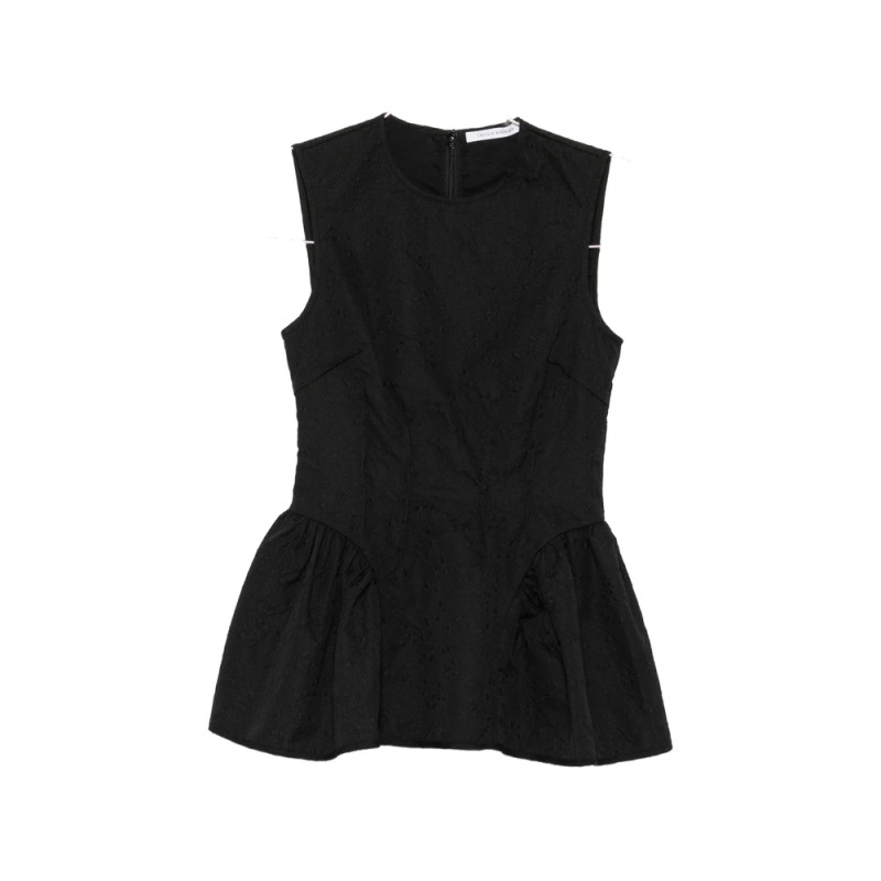 Cecilie Bahnsen Cloqué-effect Peplum Top