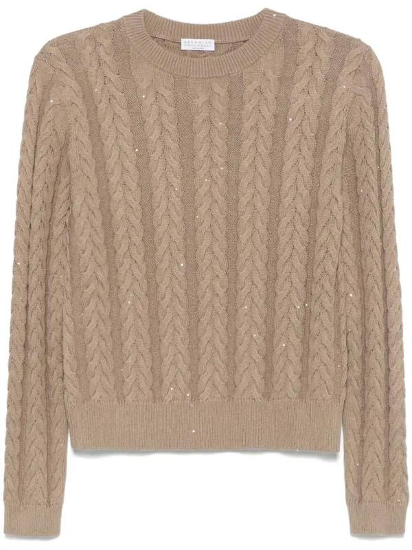 cable-knit sweater