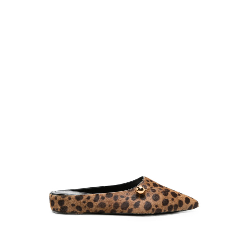 Herbert Levine Sleep On It Leopard-print Leather Mules