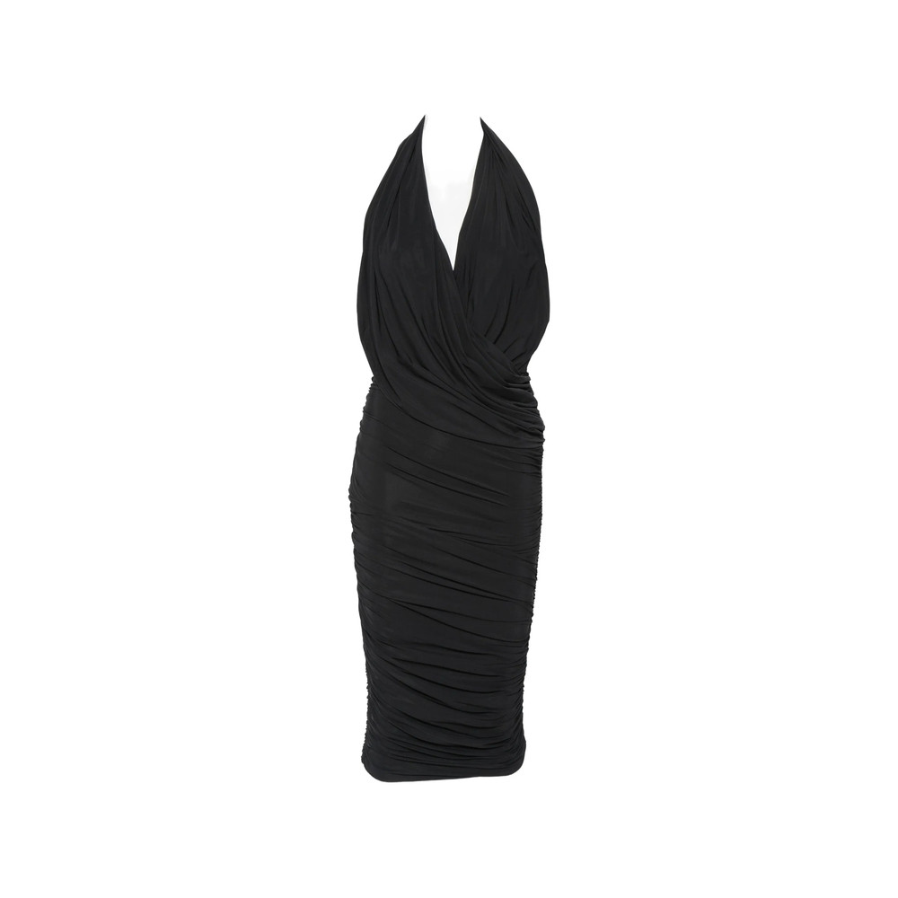 Amazuin Manoon Ruched Halterneck Midi Dress