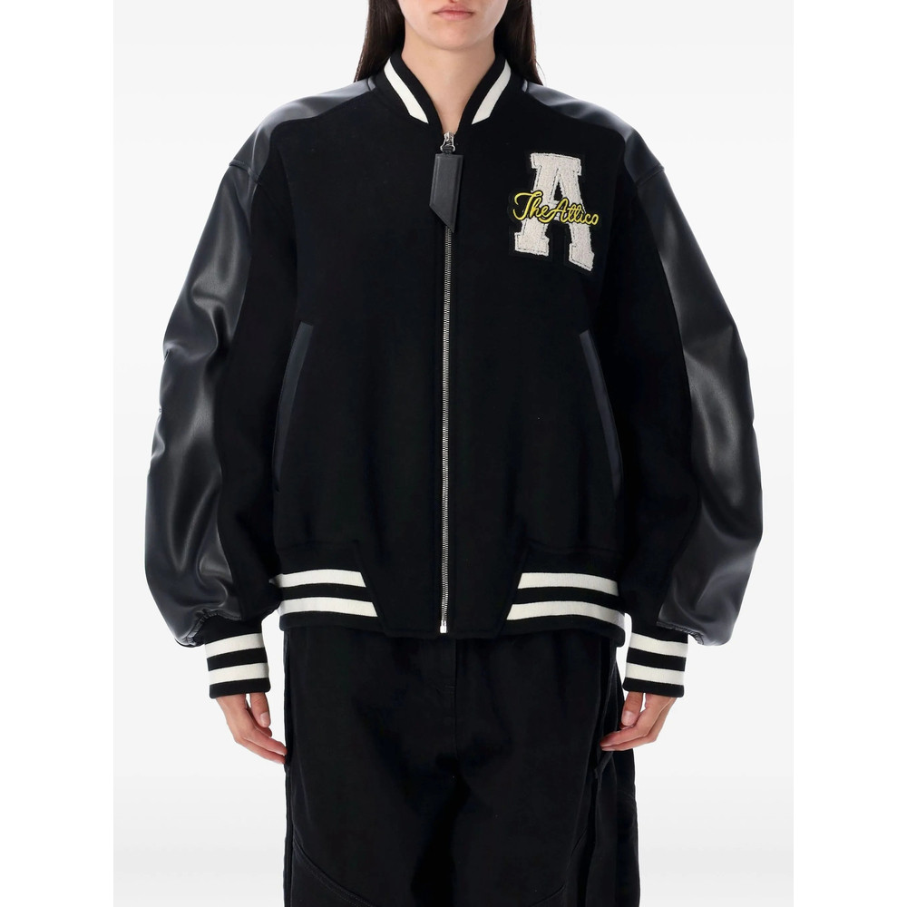 The Attico Varsity Leather-sleeve Bomber Jacket