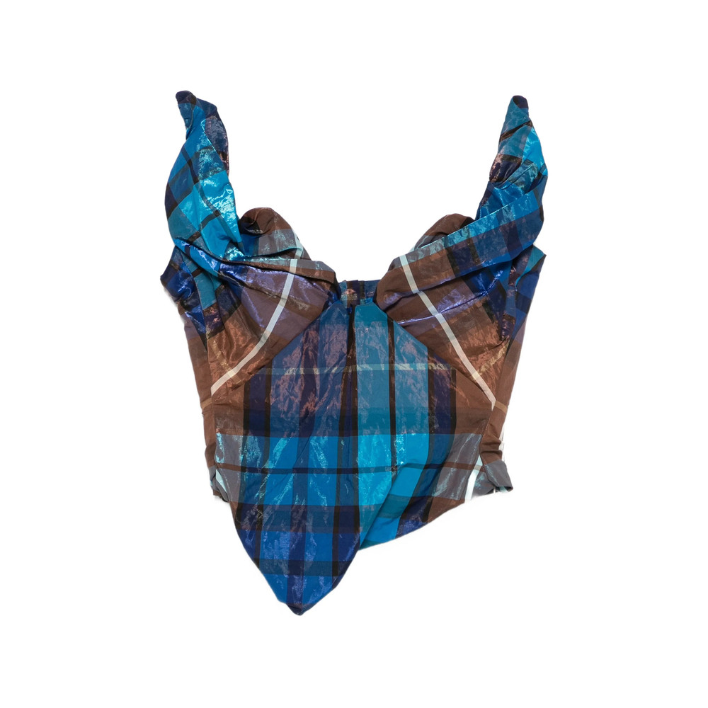 Vivienne Westwood Tartan-print Draped Corset Top