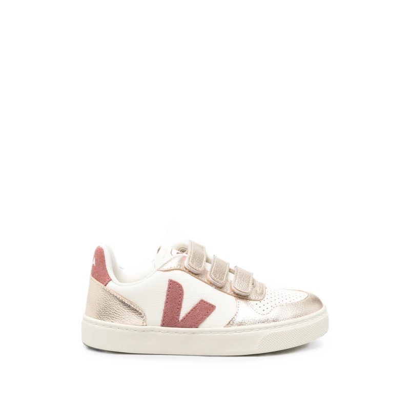 Veja Small V-10 Touch-strap Leather Sneakers