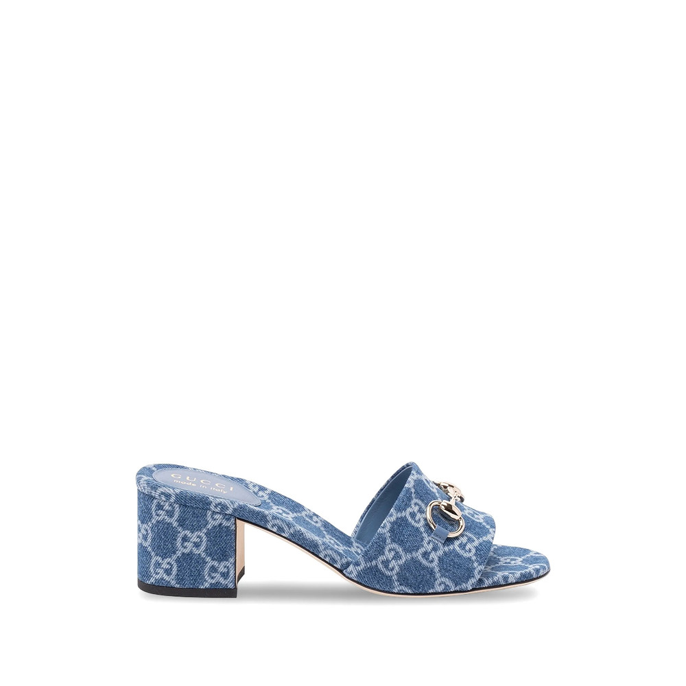 Gucci Horsebit GG Patterned Sandals