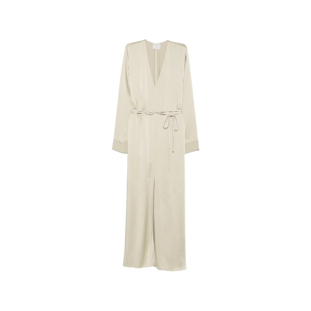 Forte Forte Belted Satin-finish Maxi Dress