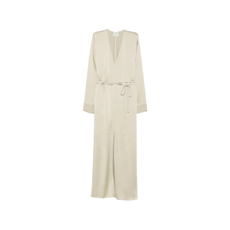 Forte Forte Belted Satin-finish Maxi Dress