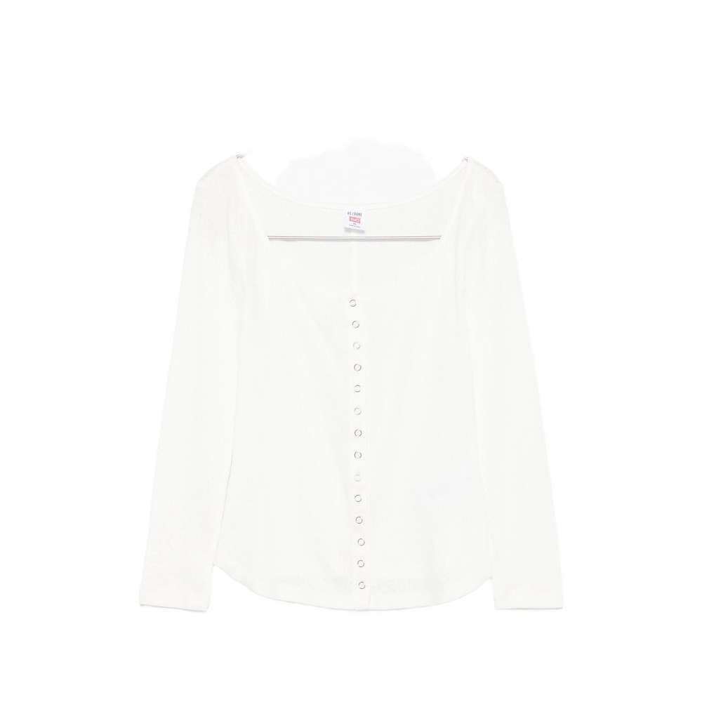 Re/done Olivia Press-stud Top