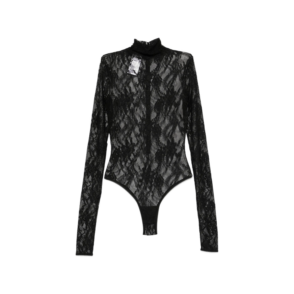 The Andamane Ziggy Lace-patterned High-neck Bodysuit