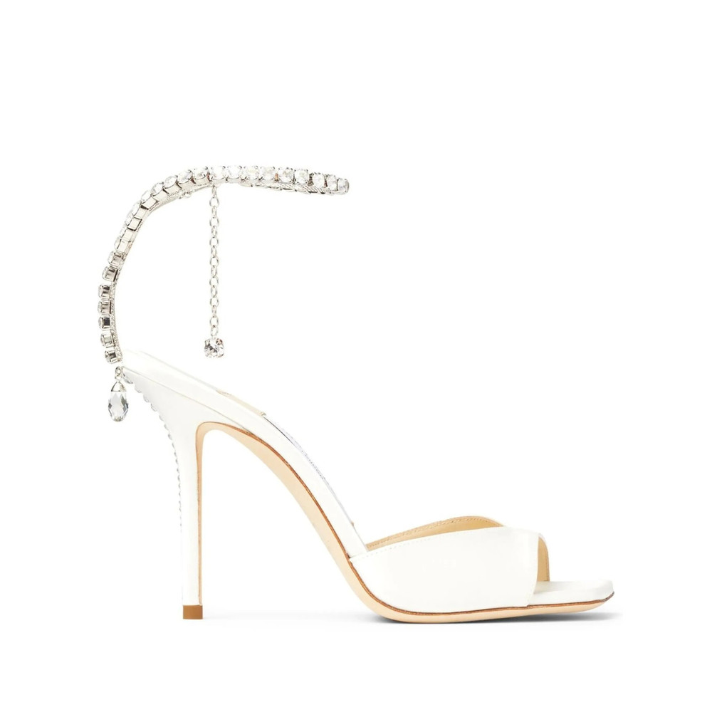 Jimmy Choo Saeda 100mm Crystal-strap Sandals