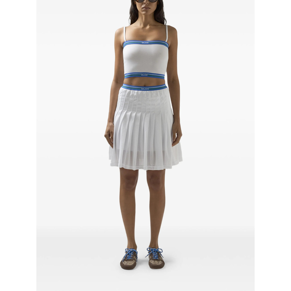 Gcds Logo-detail Pleated Mini Skirt