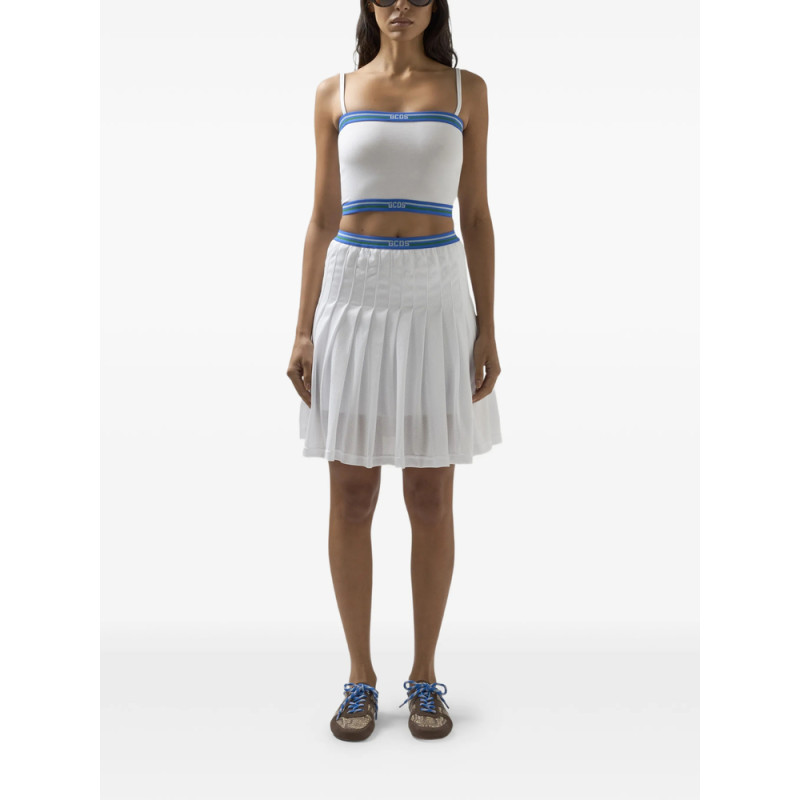 Gcds Logo-detail Pleated Mini Skirt
