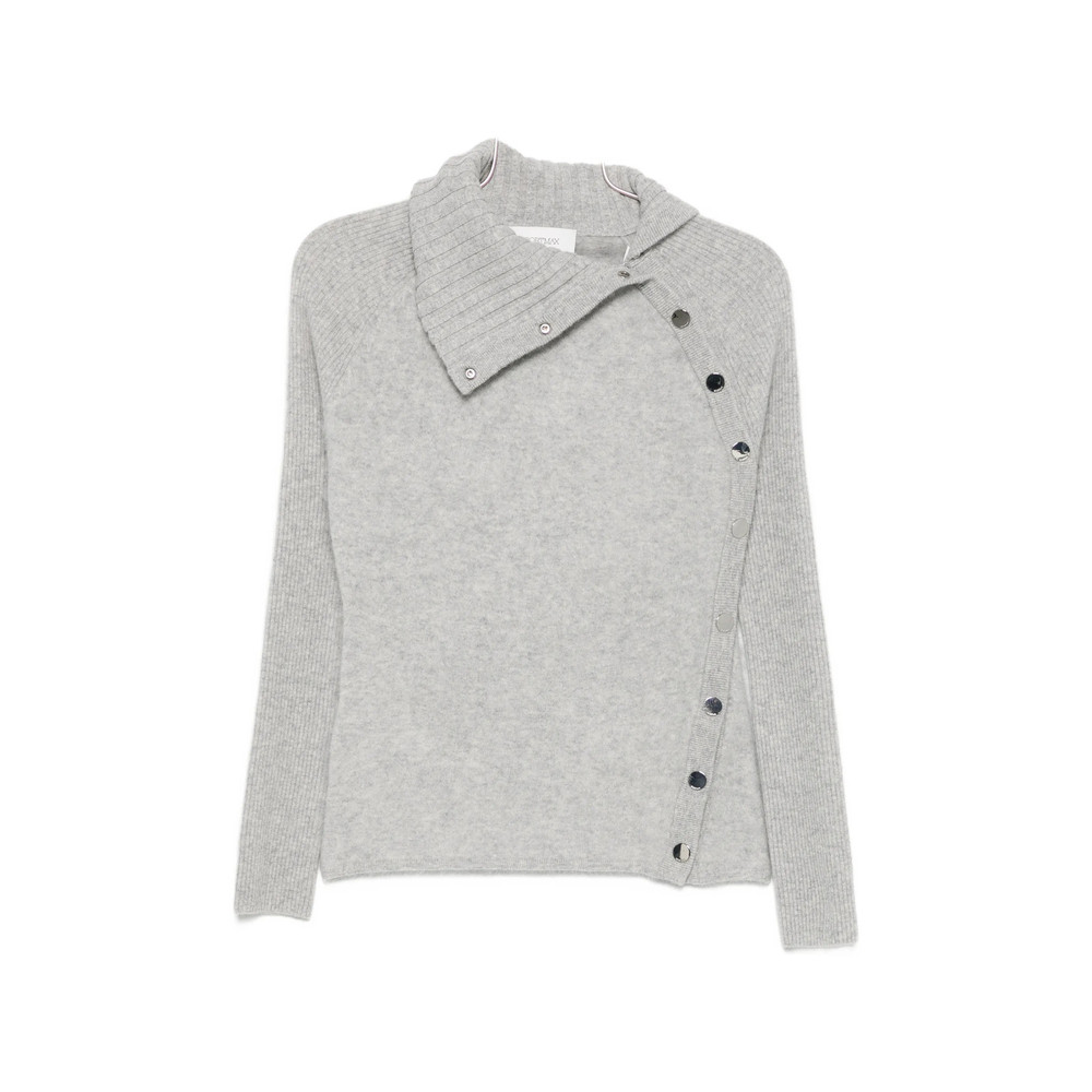 Sportmax Asymmetric-fastening Ribbed-sleeve Knit