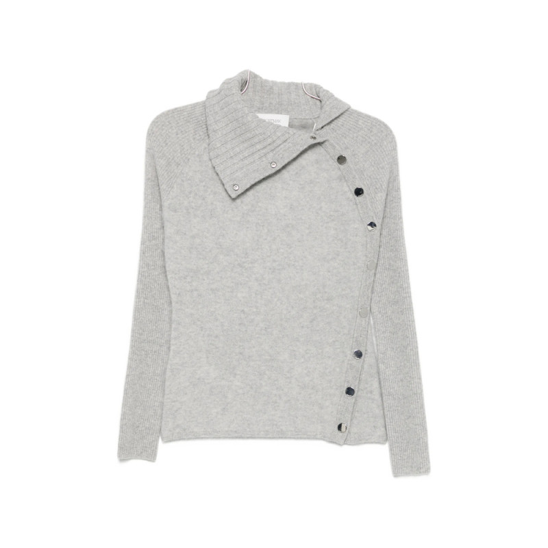 Sportmax Asymmetric-fastening Ribbed-sleeve Knit